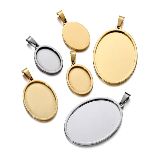 5pcs Gold Pendant Cabochon Base Setting