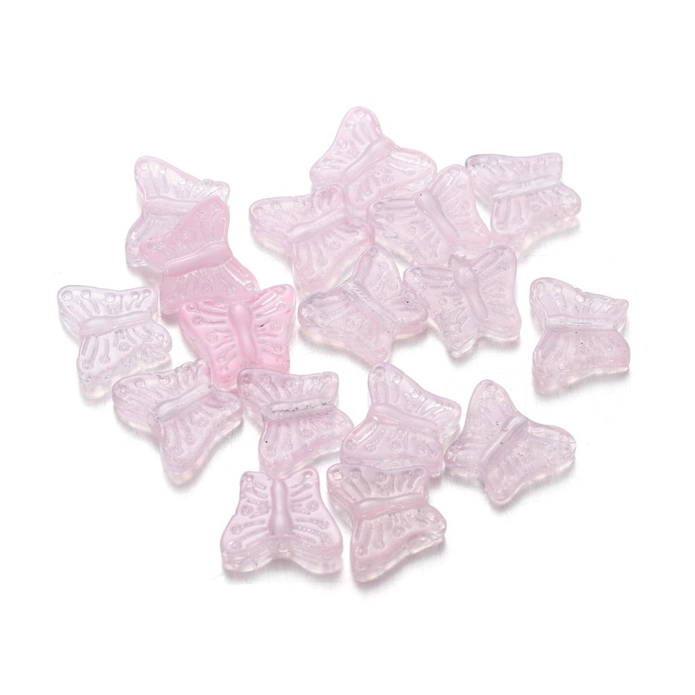 50pcs Multicolor Crystal Butterfly Acrylic Charms Bead