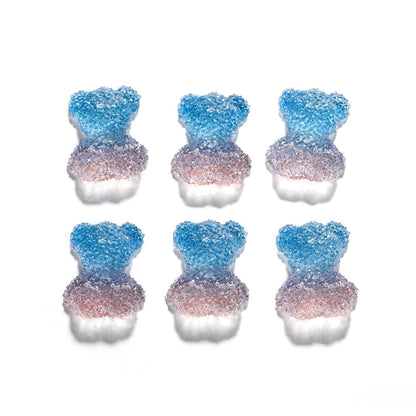 Frosted Cartoon Bear Pendants, 5pcs