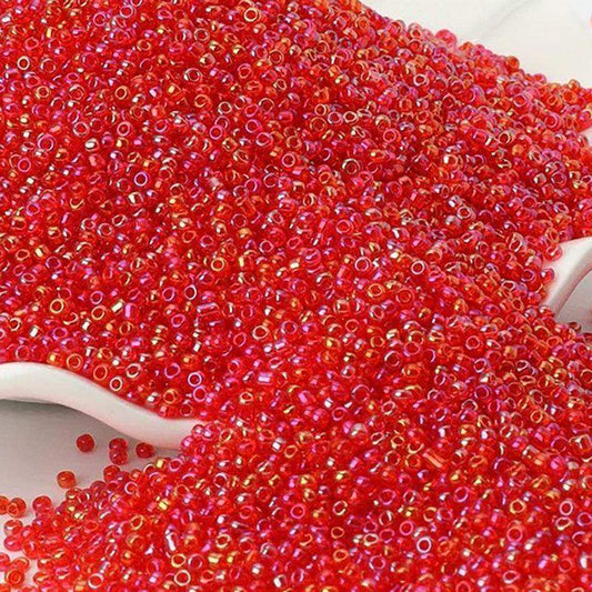AB Red Translucent Miyuki Delica seed beads, 2mm 12/0 preciosa japanese small glass beads, Iridescent Austria round beads, 1000pcs 