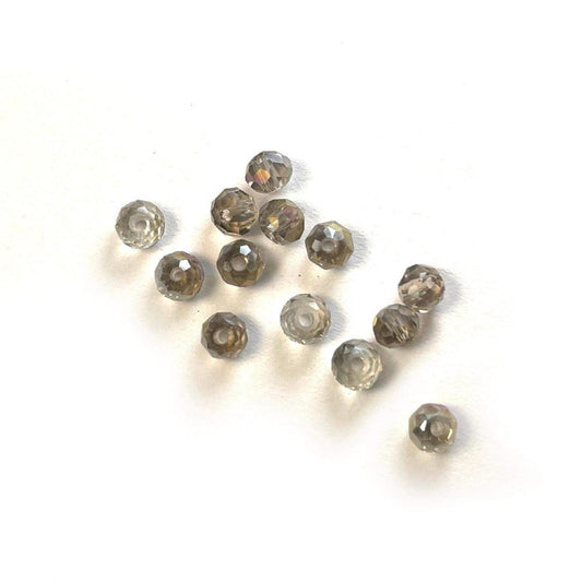 Black Diamond Czech Crystal 4mm Faceted Round Loose Beads, 100 pcs For Bracelet Necklace Jewelry Making 