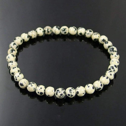 Dalmatian Spot Jasper Gemstone Bracelet, 4-12mm