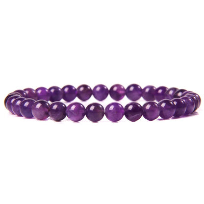 Amethyst Gemstone Stretch Bracelet 4-12mm