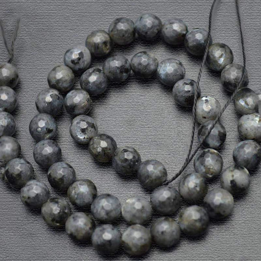 Faceted larvikite Labradorite Round 4-12mm Beads, Round Gemstone, 15.5'' strand 