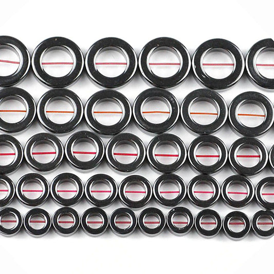 Jet Black Ring Hematite Beads, 3x8 3x10 4x12 4x14 4x16 4x27 mm 