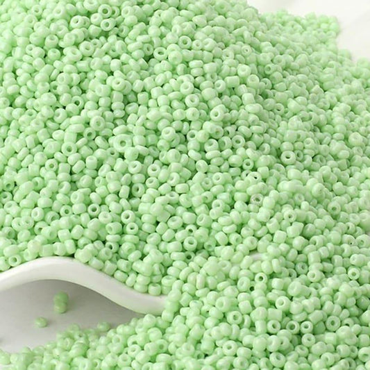 Light green Opaque japanese seed beads, 2mm 12/0 Miyuki Delica small glassa Austria round beads, 1000pcs 