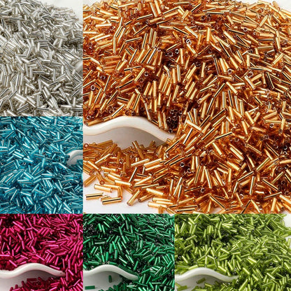 Long Tube Lined cylinder Miyuki Delica seed beads, 400pcs/lot 2x6mm Bugle charlotte japanese preciosa rocaille beads small glass 