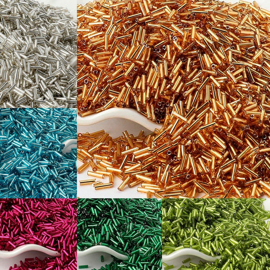 Long Tube Lined cylinder Miyuki Delica seed beads, 400pcs/lot 2x6mm Bugle charlotte japanese preciosa rocaille beads small glass 