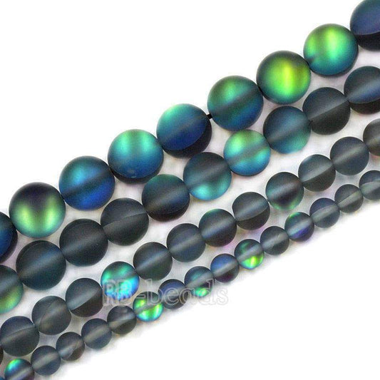 Matte Frosted Gray Mystic Aura Quartz Beads Holographic Quartz AB Beads, Jewelry loose Rainbow Beads 6mm 8mm 10mm 12mm beads 