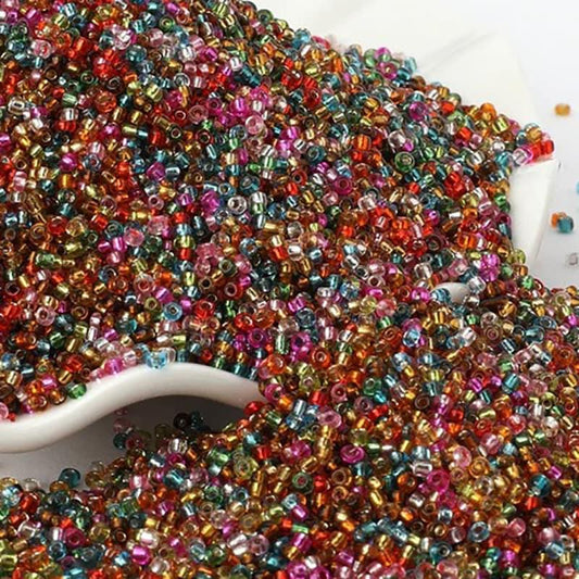 Mixed Lined Tiny Miyuki Delica seed beads, 2mm 12/0 charlotte japanese preciosa rocaille beads round small glass, 1000pcs 