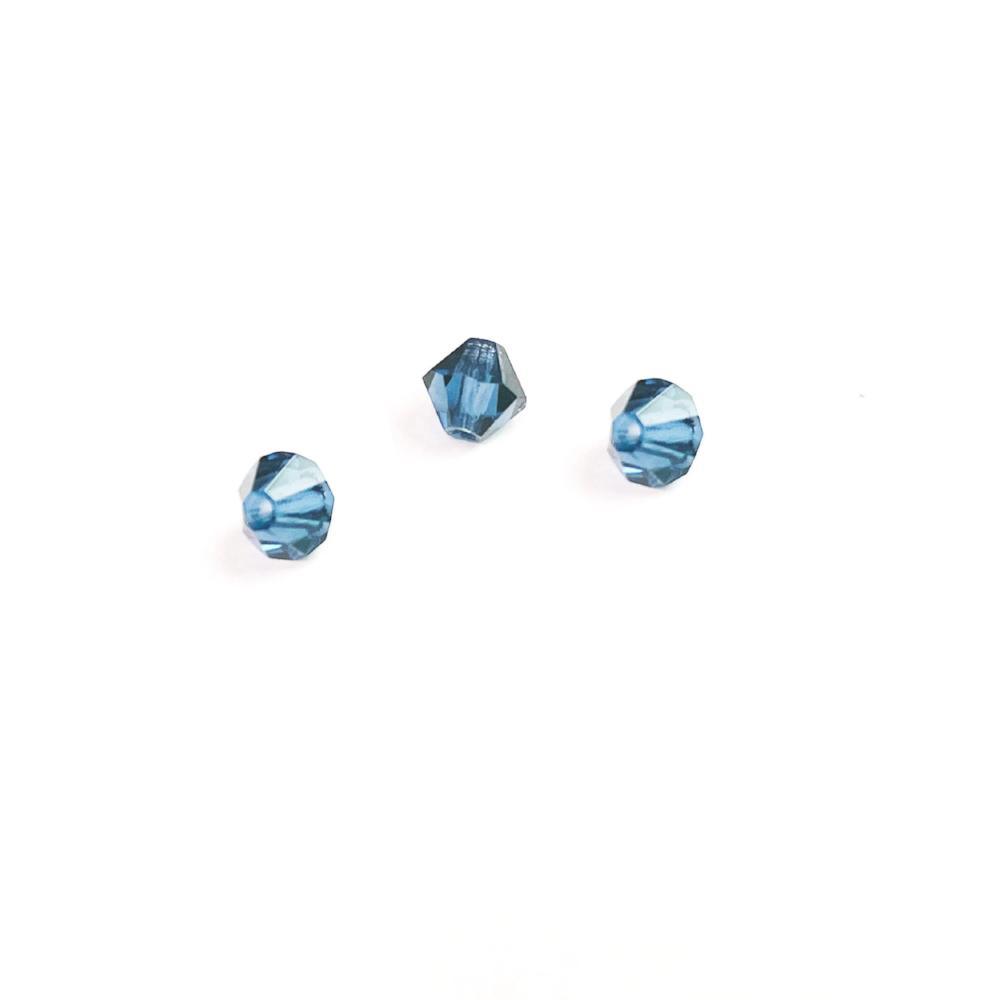 Montana Blue Czech Crystal Faceted Bicone beads, 3mm Acrylic Faceted Bicone beads, 100pcs,  for jewerly making and beading 