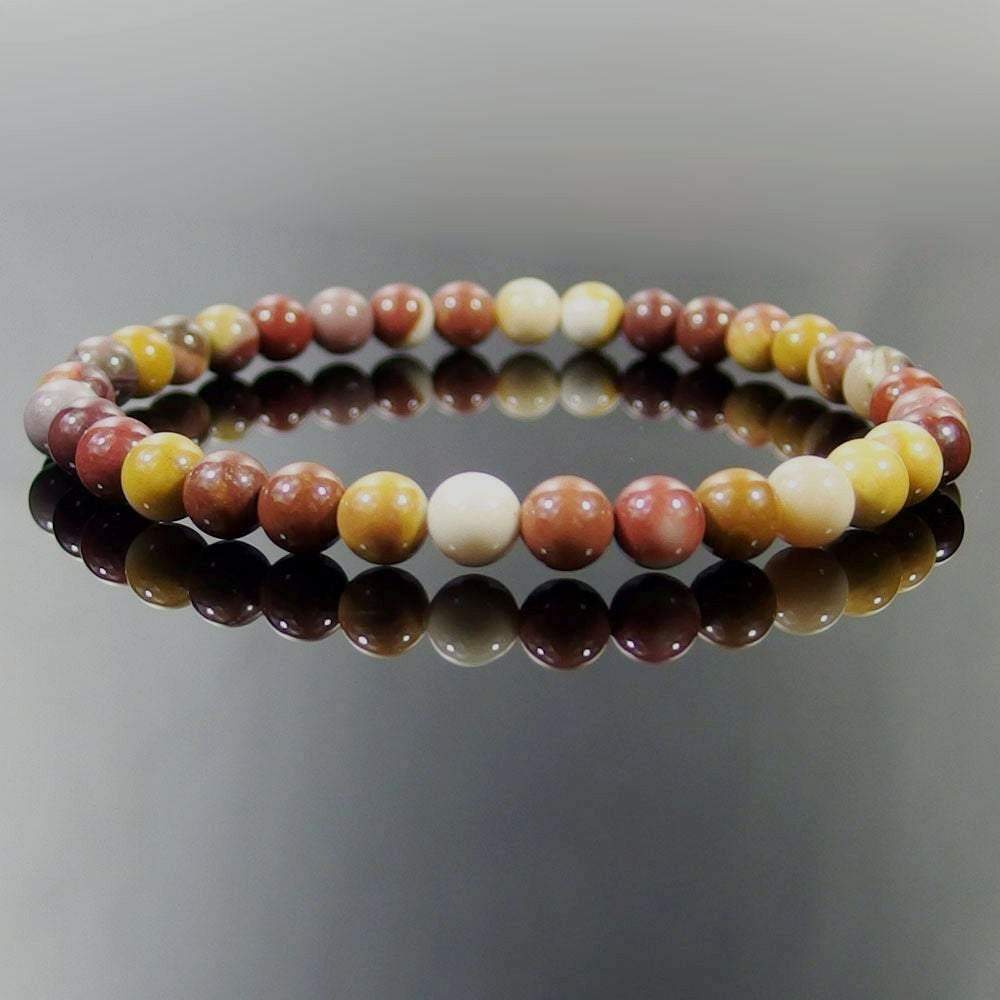 Moukaite Jasper Gemstone Stretch Bracelet, 4-12mm
