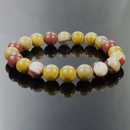 Moukaite Jasper Gemstone Stretch Bracelet, 4-12mm