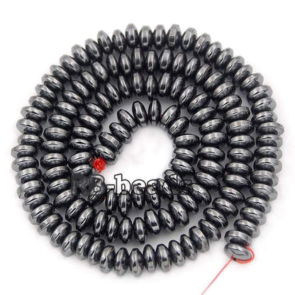 Natural Black Hematite Rondelle Beads,  2-10mm  16'' strand 
