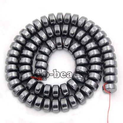 Natural Black Hematite Rondelle Beads,  2-10mm  16'' strand 