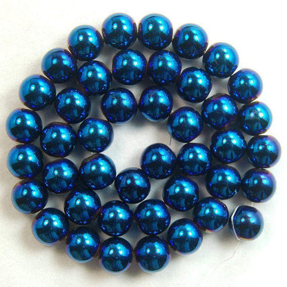 Natural Blue Hematite Beads, 4-10mm Round, 15.5''' full strand 