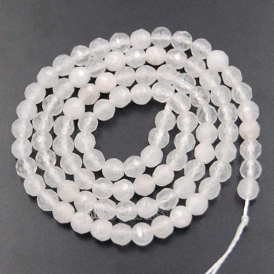 Natural Faceted White Candy Jade Beads, 4-10mm, 15''5 strand 