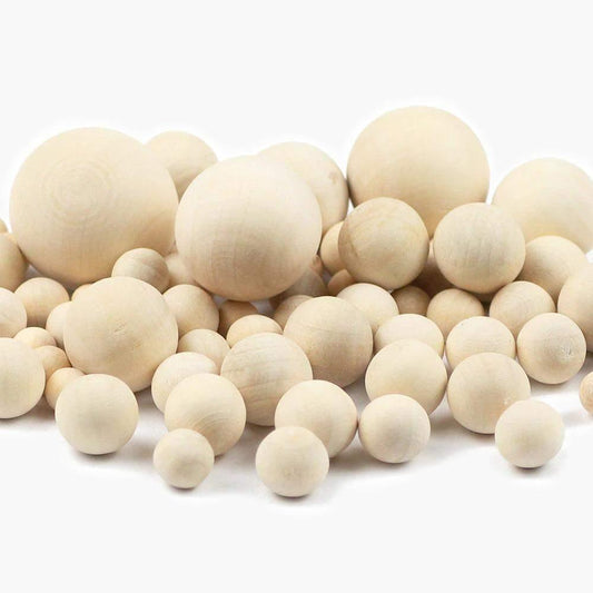 Natural large Wood Round Ball Beads, No Hole, for macrame, Eco-Friendly (Natural Color) Jewelry Beads 8/10/12/14/16/20/25/30/35/40mm 