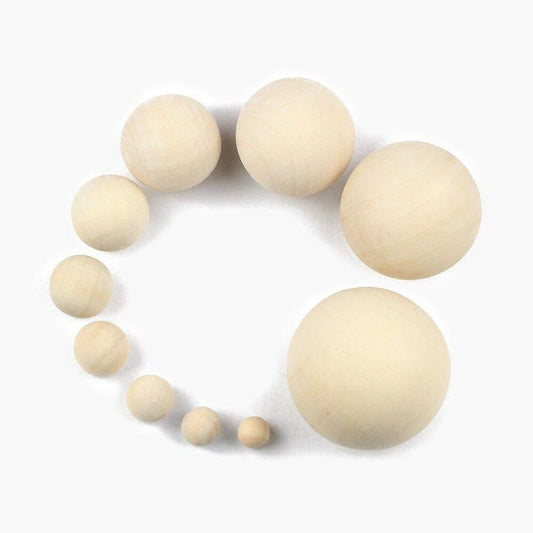 Natural large Wood Round Ball Beads, No Hole, for macrame, Eco-Friendly (Natural Color) Jewelry Beads 8/10/12/14/16/20/25/30/35/40mm 