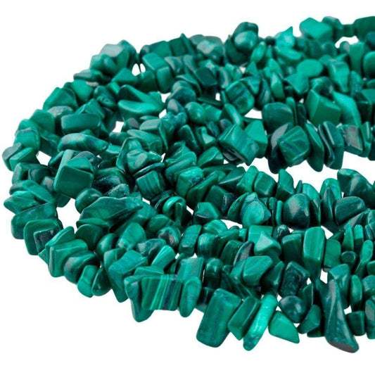 Natural Malachite Chip Beads, Smooth Gemstone, 5~8mm 34 Inc per strand, Wholesale 