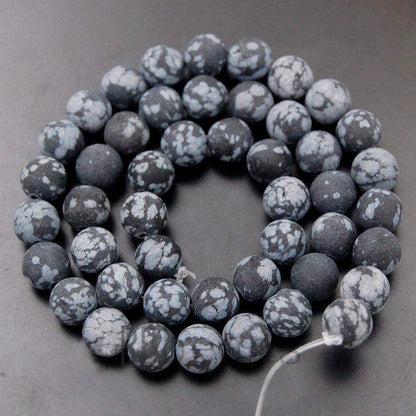 Natural Matte Frosted SnowFlake obsidian Jasper Beads,  4-12mm 