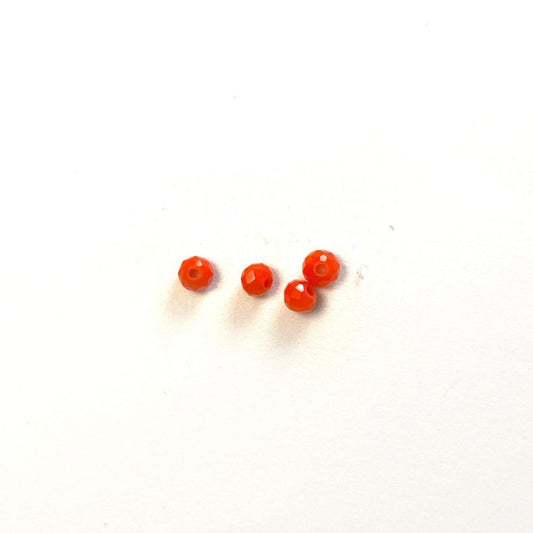 Opaque Orange Czech Crystal 4mm Faceted Round Loose Beads, 100 pcs For Bracelet Necklace Jewelry Making 