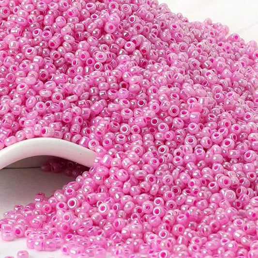 Pearl Deep Pink japanese seed beads, glass Austria Miyuki Delica round small beads, 1000pcs, 2mm 12/0 