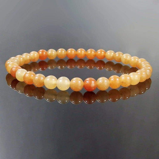 Red aventurine gemstone stretch bracelet  4mm