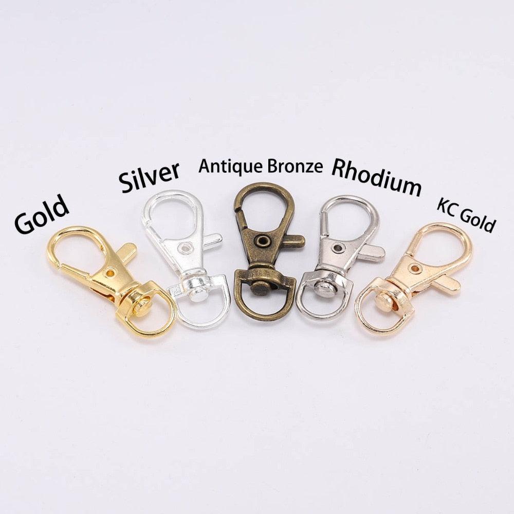 Split Key Ring Swivel Lobster Clasp, 10pcs 