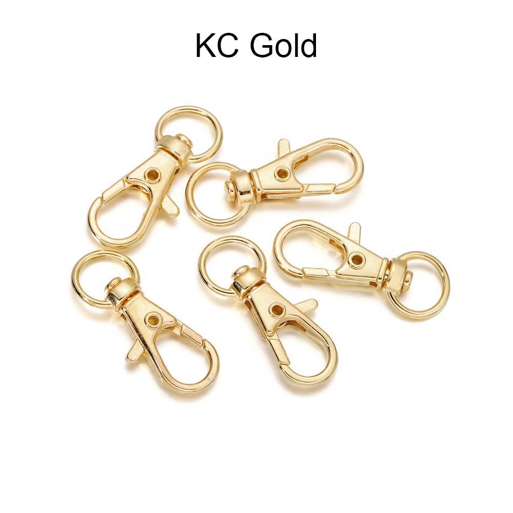 Split Key Ring Swivel Lobster Clasp, 10pcs 