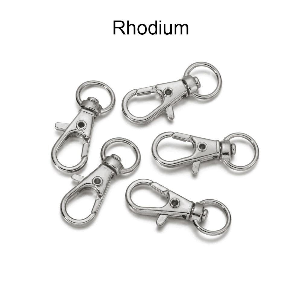 Split Key Ring Swivel Lobster Clasp, 10pcs 