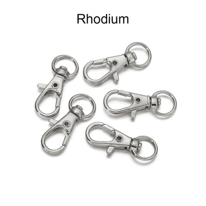 Split Key Ring Swivel Lobster Clasp, 10pcs 