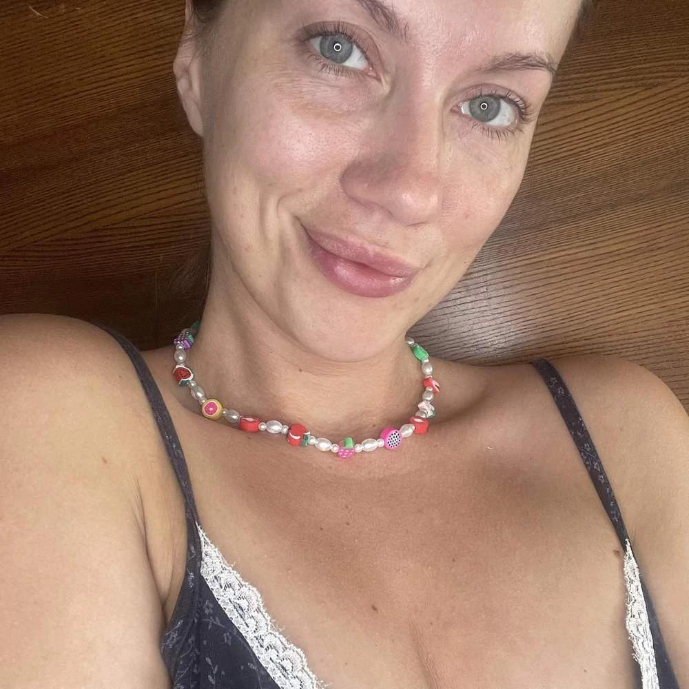 Tiny Colorful Pearl Beaded Necklace, Mixed glass seed and clay fruits beads Choker, Indie Boho Trendy Rainbow Summer Necklace 
