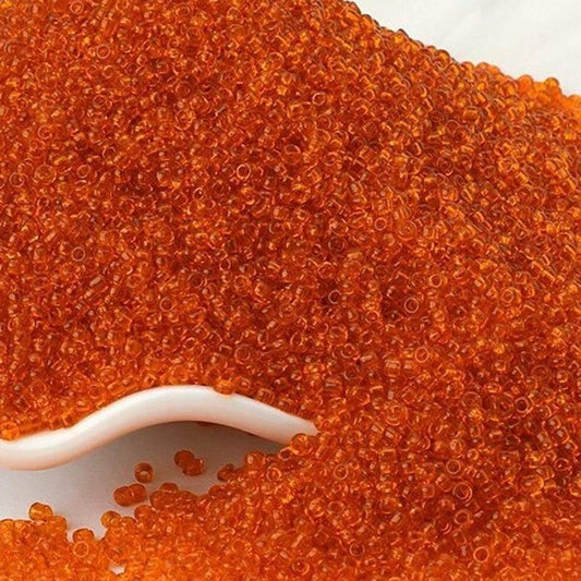 Tiny Orange Transparen japanese seed beads, 2mm 12/0 toho Miyuki Delica small glass beads, Austria round beads, Clear, 1000 pcs 