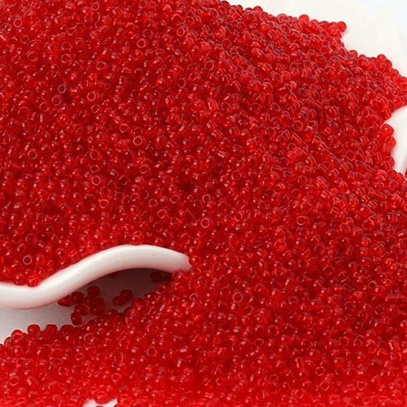 Tiny Red Transparen japanese seed beads, 2mm 12/0  toho Miyuki Delica small glass beads, Austria round beads, Clear, 1000 pcs 