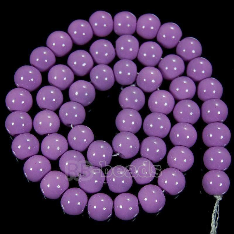 Violet Coated Czech Glass Pearl Smooth Round Beads, 4-16mm 