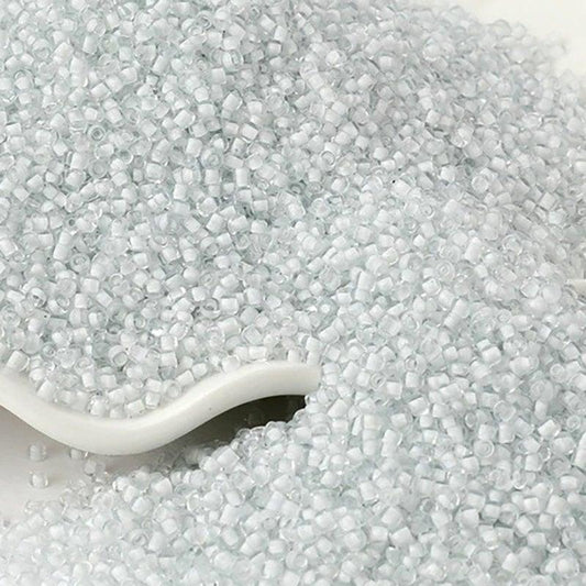 White Lined Transparen japanese seed beads, 2mm 12/0  Miyuki Delica small glass beads, Austria round beads, Clear, 1000 pcs 