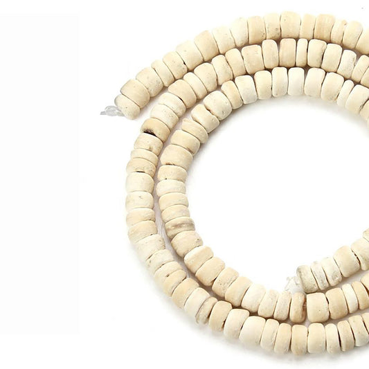 White Howlite Heishi Beads, Multiple Sizes
